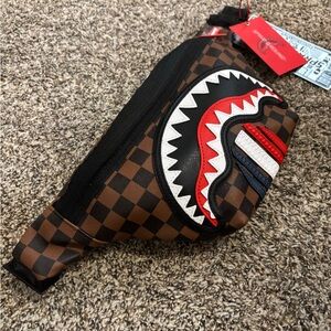 Sprayground ‘Sharks in Paris’ Leather Crossbody bag. New w/ tags